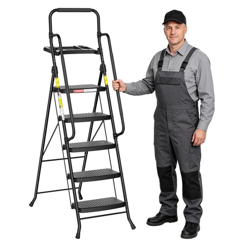 Step ladder with tool - 5, tray